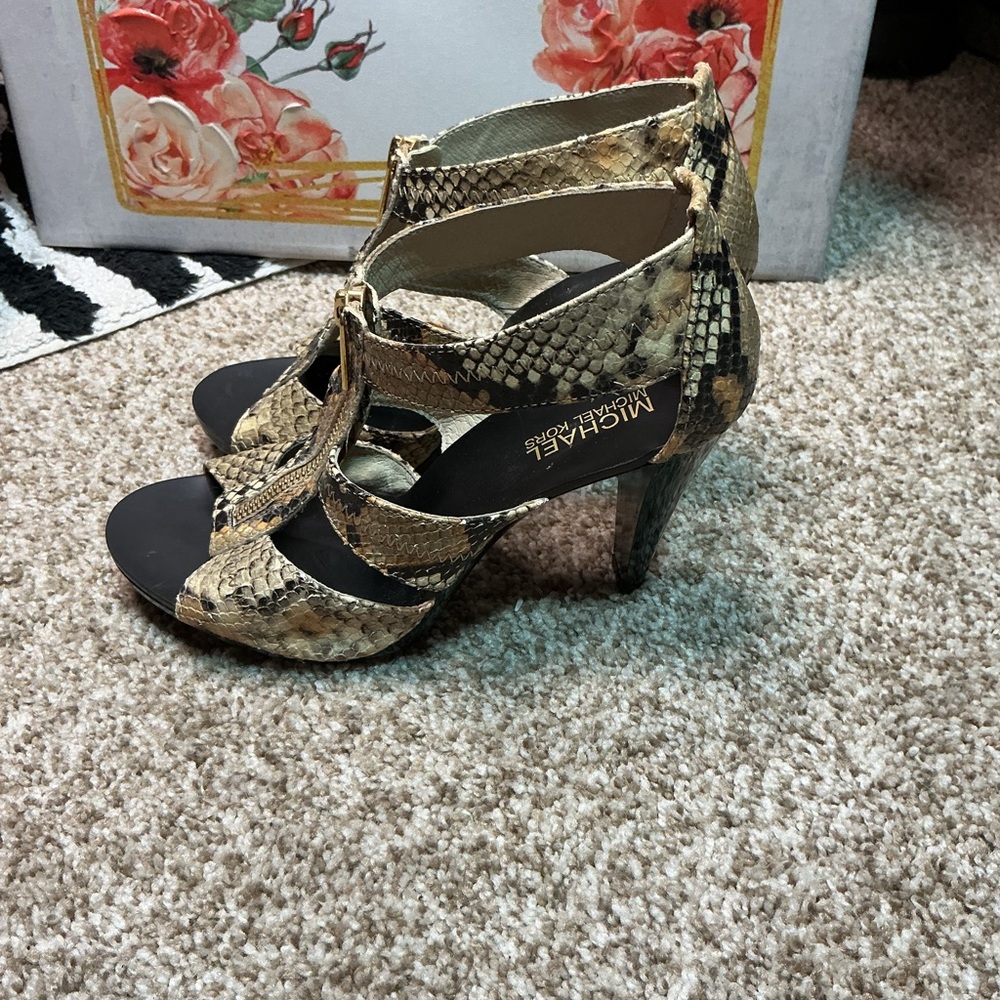 Michael Kors Snakeskin Heels - Brown and Black